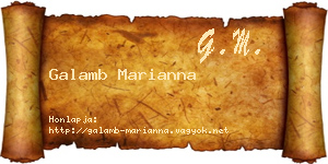 Galamb Marianna névjegykártya